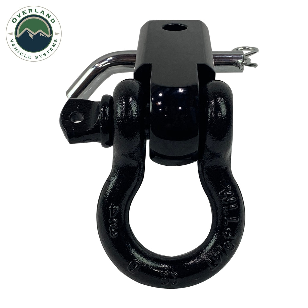 Overland Vehicle Systems Winch Shackle Receiver Mount Recovery Shackle 3/4 Inch 4.75 Ton With Dual Hole Black Universal Overland Vehicle Systems - Overland Vehicle Systems - 19109901