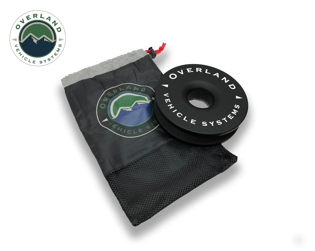 Overland Vehicle Systems Winch Shackle Recovery Ring 6.25 Inch 45,000 LBS Black With Storage Bag Universal Overland Vehicle Systems - Overland Vehicle Systems - 19240004