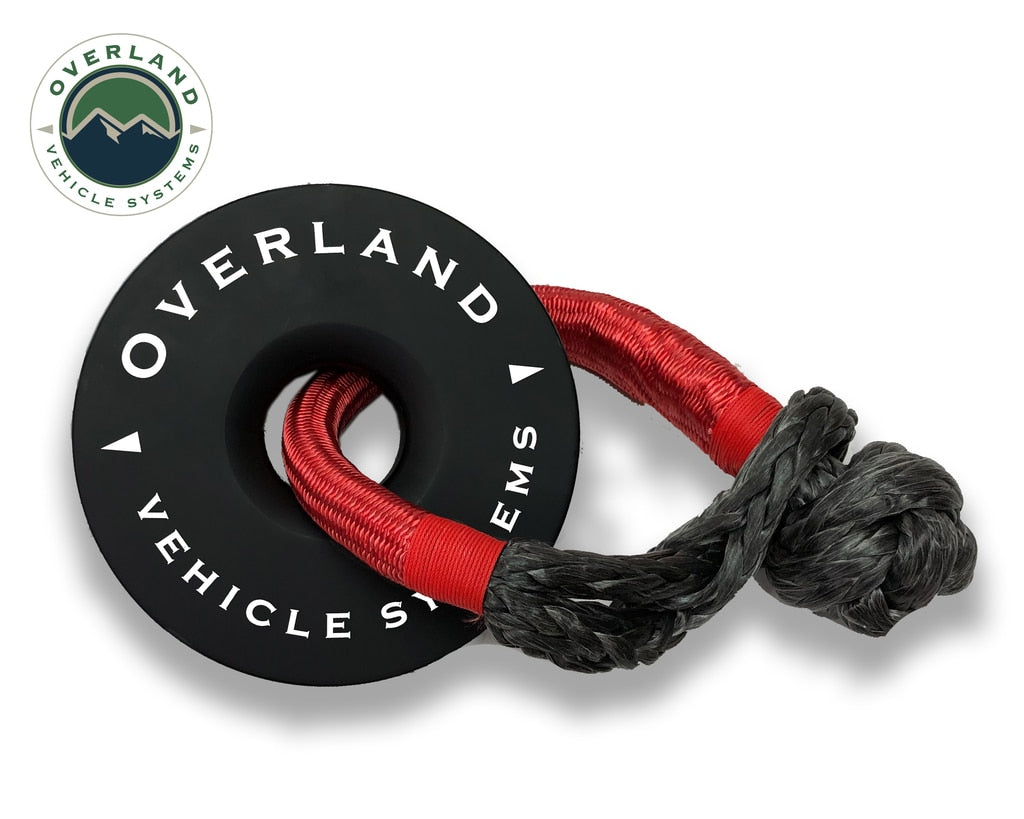 Overland Vehicle Systems Winch Shackle Recovery Ring 6.25 Inch 45,000 LBS Black With Storage Bag Universal Overland Vehicle Systems - Overland Vehicle Systems - 19240004