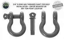 Load image into Gallery viewer, Overland Vehicle Systems Recovery Kit Recovery Shackle 3/4 Inch 4.75 Ton - Gray - Sold In Pairs Overland Vehicle Systems - Overland Vehicle Systems - 19010206