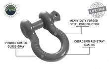 Load image into Gallery viewer, Overland Vehicle Systems Recovery Kit Recovery Shackle 3/4 Inch 4.75 Ton - Gray - Sold In Pairs Overland Vehicle Systems - Overland Vehicle Systems - 19010206