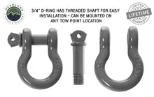 Load image into Gallery viewer, Overland Vehicle Systems Winch Shackle Recovery Shackle 3/4 Inch 4.75 Ton Gray Universal Overland Vehicle Systems - Overland Vehicle Systems - 19019903