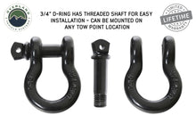 Load image into Gallery viewer, Overland Vehicle Systems Winch Shackle Recovery Shackle 3/4 Inch 4.75 Ton Steel Gloss Black Overland Vehicle Systems - Overland Vehicle Systems - 19019901