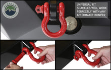 Load image into Gallery viewer, Overland Vehicle Systems Winch Shackle Recovery Shackle 3/4 Inch 4.75 Ton Steel Red Sold In Pairs Overland Vehicle Systems - Overland Vehicle Systems - 19010204