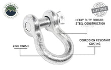 Load image into Gallery viewer, Overland Vehicle Systems Winch Shackle Recovery Shackle 3/4 Inch 4.75 Ton Steel Zinc Overland Vehicle Systems - Overland Vehicle Systems - 19019905