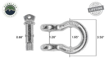 Load image into Gallery viewer, Overland Vehicle Systems D Ring Shackle Recovery Shackle D-Ring 3/4 Inch 4.75 Ton Zinc Sold In Pairs Overland Vehicle Systems - Overland Vehicle Systems - 19010205