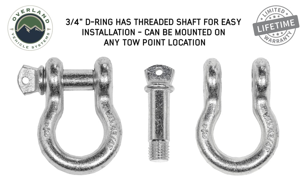 Overland Vehicle Systems D Ring Shackle Recovery Shackle D-Ring Bow Shackle vs Soft Shackle Overland Vehicle Systems - Overland Vehicle Systems - 19010205