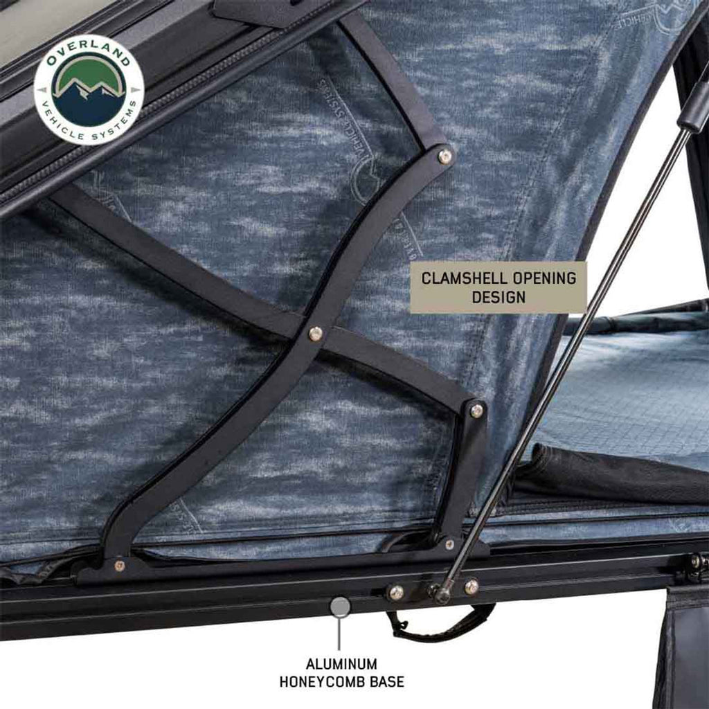 Overland Vehicle Systems Roof Top Tent XD Lohtse - Clamshell Aluminum Roof Top Tent, 2 Person, Grey Body and Black Rainfly Overland Vehicle Systems - Overland Vehicle Systems - 18589902