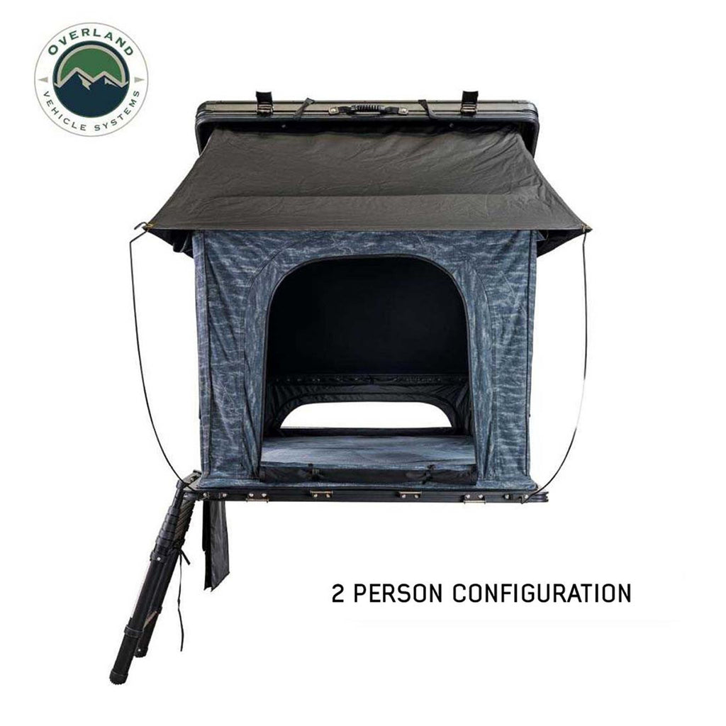 Overland Vehicle Systems Roof Top Tent XD Lohtse - Clamshell Aluminum Roof Top Tent, 2 Person, Grey Body and Black Rainfly Overland Vehicle Systems - Overland Vehicle Systems - 18589902