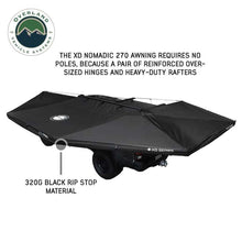 Load image into Gallery viewer, Overland Vehicle Systems Portable Awning XD Nomadic 270 - Awning W/Lights and Black Out , Driver Side, Black Body, Black Trim and Black Travel Cover Overland Vehicle Systems - Overland Vehicle Systems - 19690001