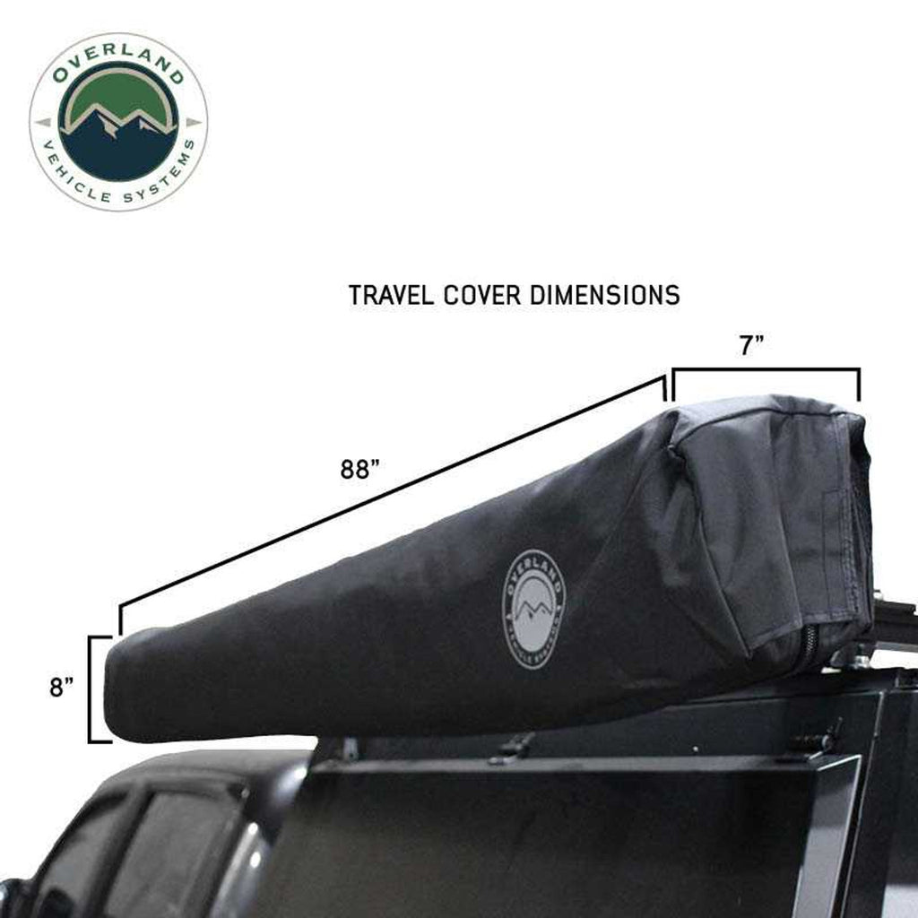 Overland Vehicle Systems Portable Awning XD Nomadic 270 - Awning W/Lights and Black Out , Driver Side, Black Body, Black Trim and Black Travel Cover Overland Vehicle Systems - Overland Vehicle Systems - 19690001