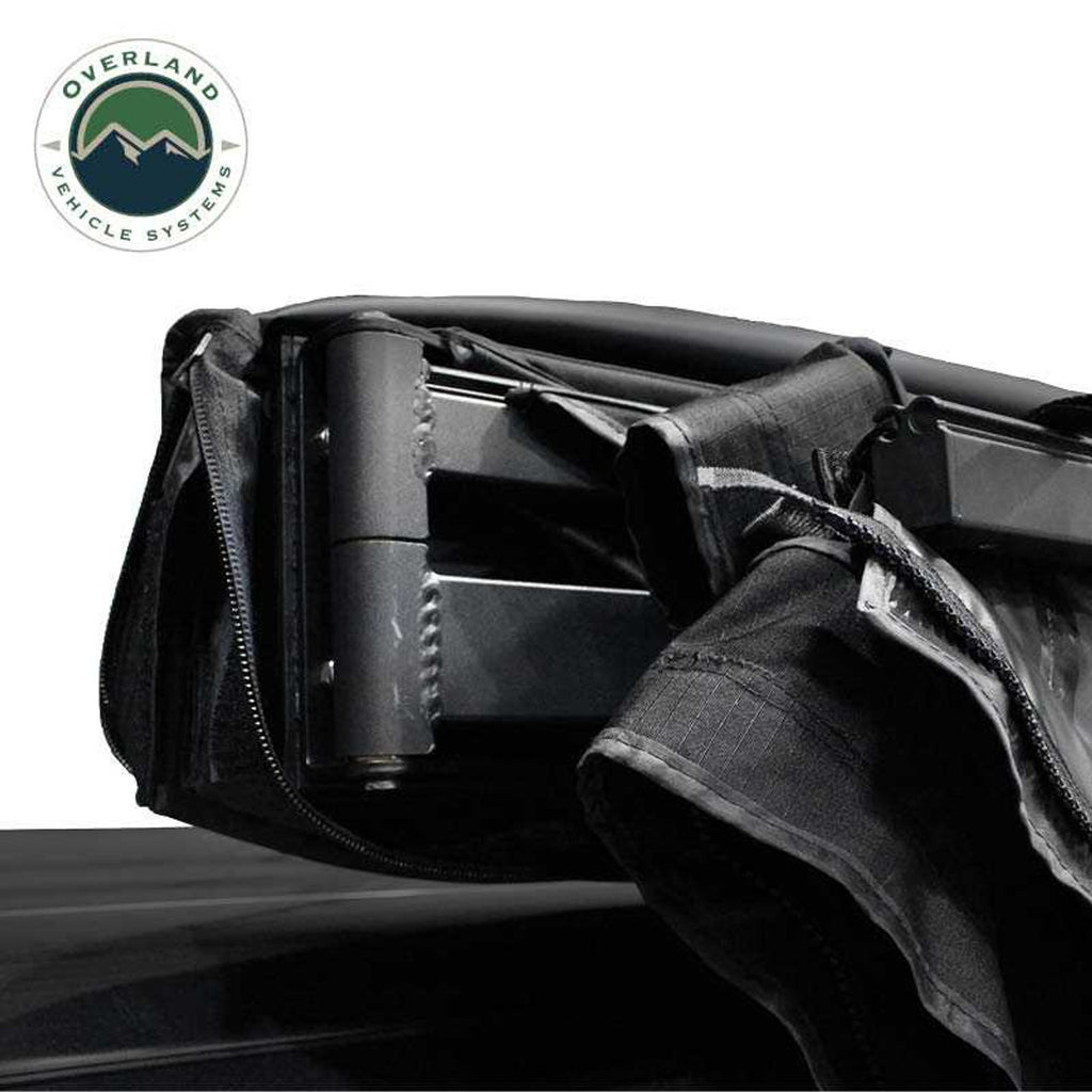 Overland Vehicle Systems Portable Awning XD Nomadic 270 - Awning W/Lights and Black Out , Passenger Side, Black Body, Black Trim and Black Travel Cover Overland Vehicle Systems - Overland Vehicle Systems - 19690002