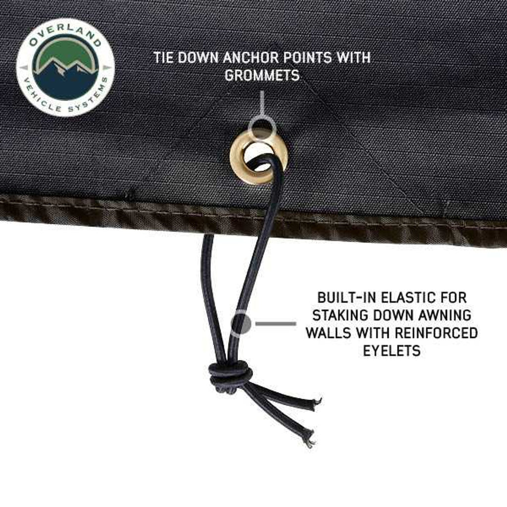 Overland Vehicle Systems Portable Awning XD Nomadic 270 - Awning Wall 1 W/Black Out, Driver Side, Black Body, Black Trim W/Storage Bag Overland Vehicle Systems - Overland Vehicle Systems - 19690003