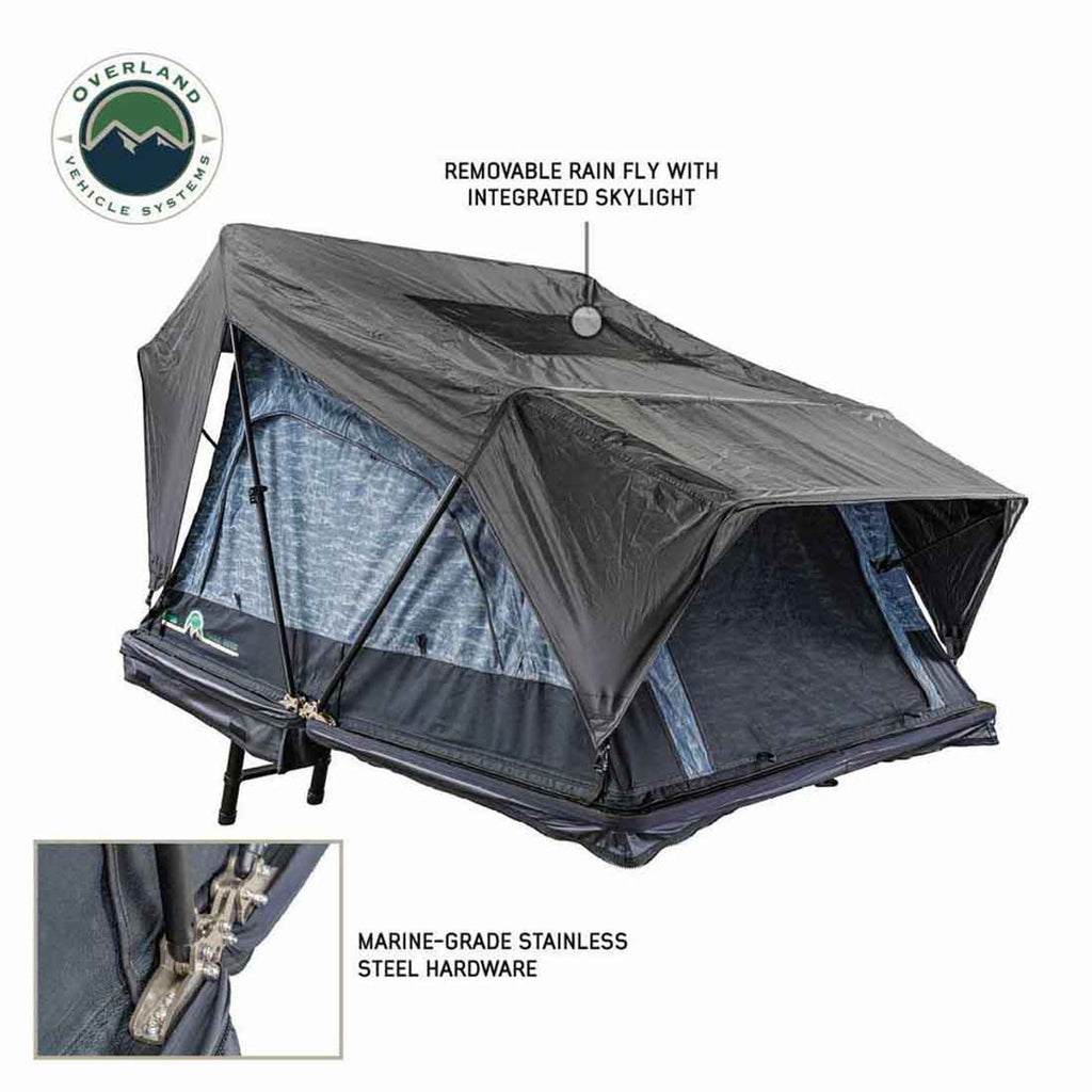 Overland Vehicle Systems Roof Top Tent XD Sherpa S4S - Soft Sided Roof Top Tent, 4 Person, Grey Body and Black Rainfly Overland Vehicle Systems - Overland Vehicle Systems - 18209904