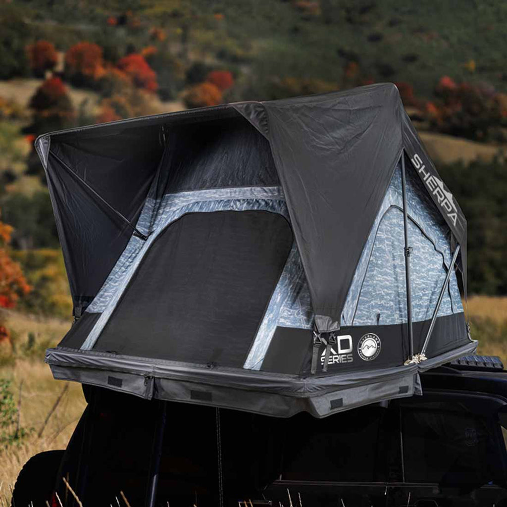 Overland Vehicle Systems Roof Top Tent XD Sherpa S4S - Soft Sided Roof Top Tent, 4 Person, Grey Body and Black Rainfly Overland Vehicle Systems - Overland Vehicle Systems - 18209904