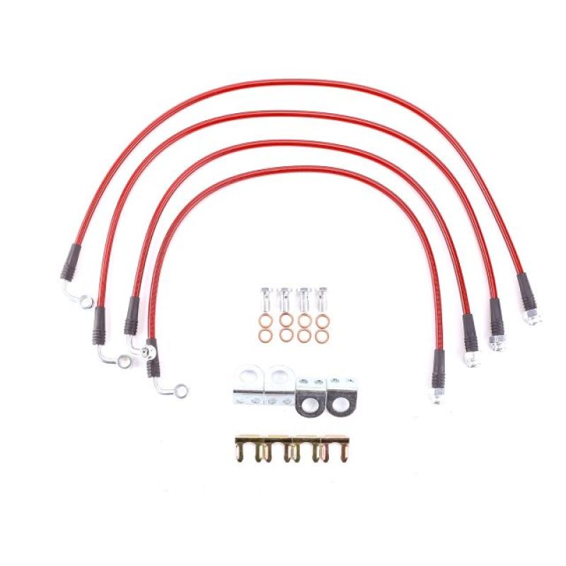 PowerStop Brake Line Kits Power Stop 07-17 Jeep Wrangler Front & Rear SS Braided Brake Hose Kit (4in Lift Vehicles Only)