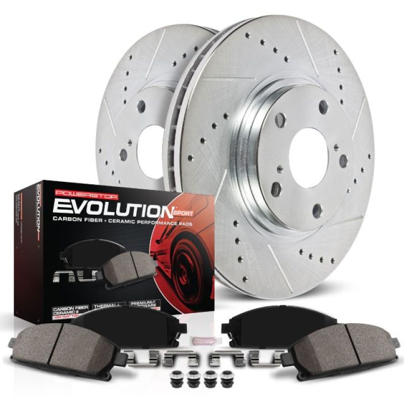 PowerStop Brake Kits - Performance D&S Power Stop 07-17 Jeep Wrangler Front Z23 Evolution Sport Brake Kit