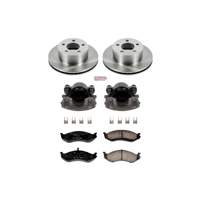 PowerStop Brake Kits - OE Power Stop 90-99 Jeep Cherokee Front Autospecialty Brake Kit w/Calipers