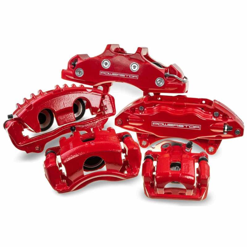 PowerStop Brake Calipers - Perf Power Stop 99-04 Jeep Grand Cherokee Front Red Calipers w/Brackets - Pair