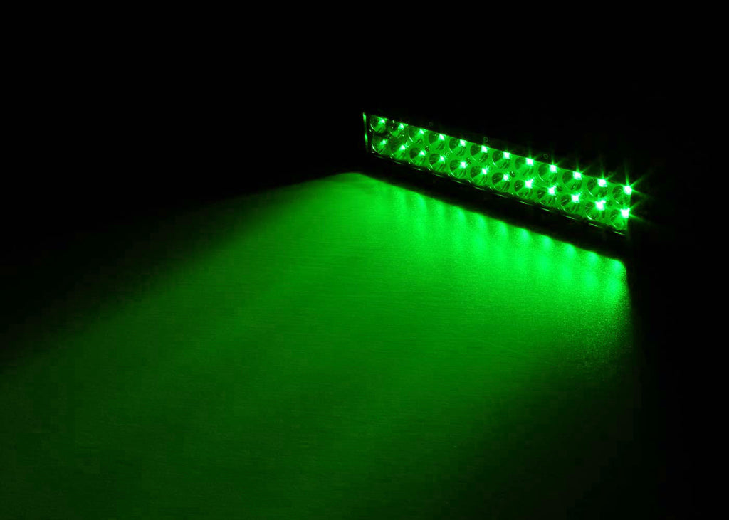 Quake LED Light Bar 14 Inch LED Light Bar Dual Row 72 Watt Combo White/Green Magma Series - QUDG396 - Quake LED