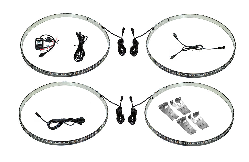 Quake LED Wheel Accent Light 15.5 Inch Universal RGB Wheel Lights Kits - QTE995 - Quake LED