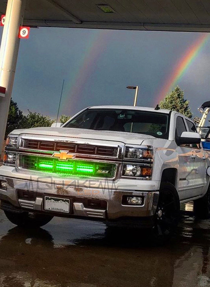 Quake LED Light Bar 32 Inch LED Light Bar Dual Row 180 Watt Combo White/Green Magma Series - QUDG394 - Quake LED