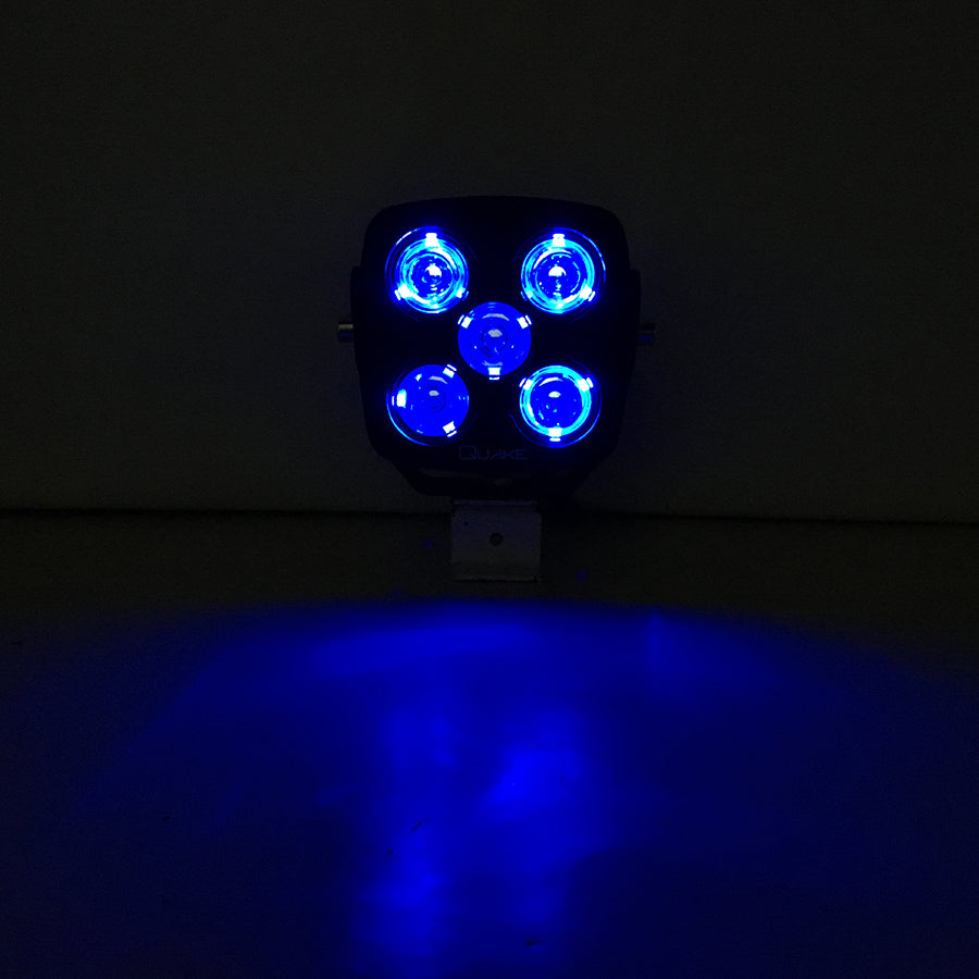 Quake LED Work Light 4.5 Inch Work Light 50 Watt Spot RGB Accent Megaton Series Quad-Lock/Interlock - QME796 - Quake LED