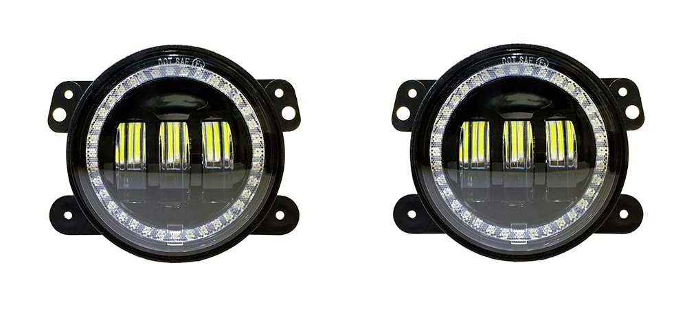 Quake LED Fog Light 4 in. 30 Watt Jeep JK CJ TJ Fog Light RGB HD Accent Tempest - QTE905 - Quake LED