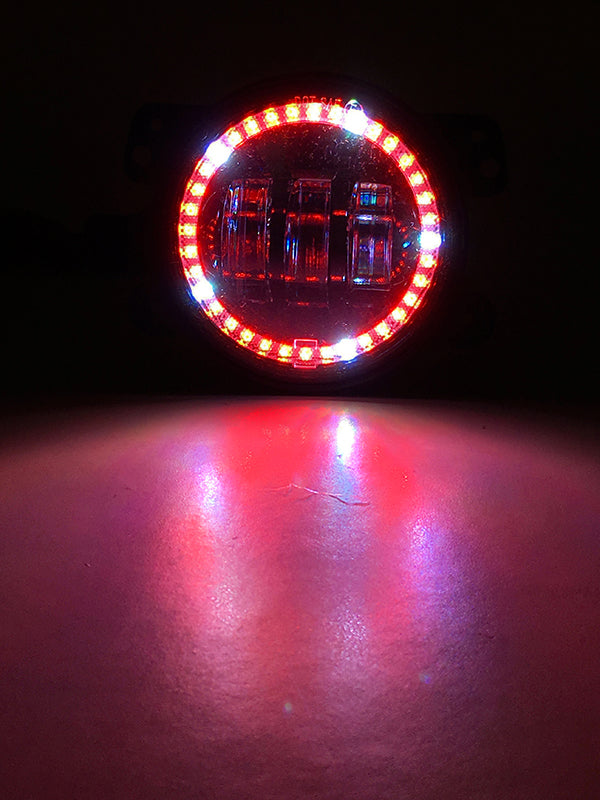 Quake LED Fog Light 4 in. 30 Watt Jeep JK CJ TJ Fog Light RGB HD Accent Tempest - QTE905 - Quake LED