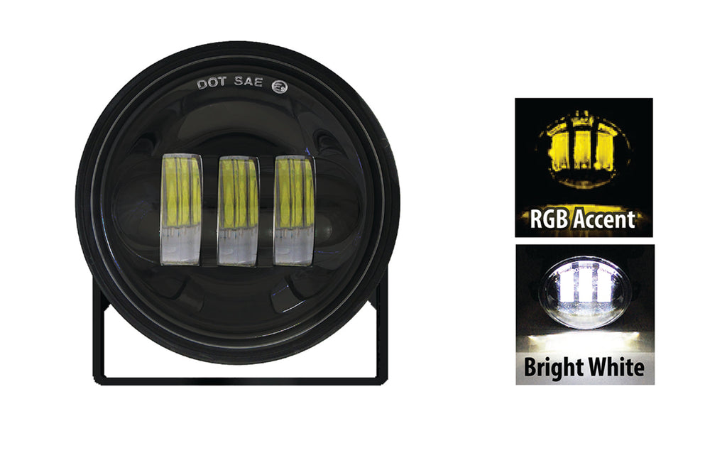 Quake LED Work Light 4 in. 30W Black Spot Round Pod Adjustable Angle And RGB Accent - QQU987 - Quake LED