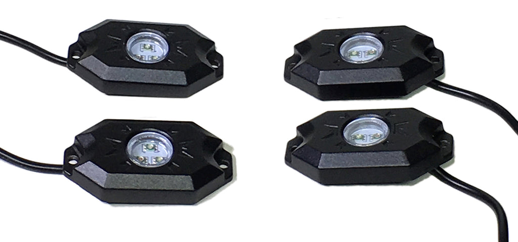 Quake LED Underbody Light Kit 4 Piece RGB Accent Rock Lights (Controller Not Included) Quad-Lock - QTL923 - Quake LED