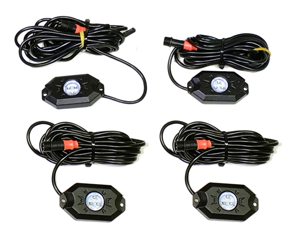 Quake LED Underbody Light Kit 4 Piece RGB Accent Rock Lights (Controller Not Included) Quad-Lock - QTL923 - Quake LED