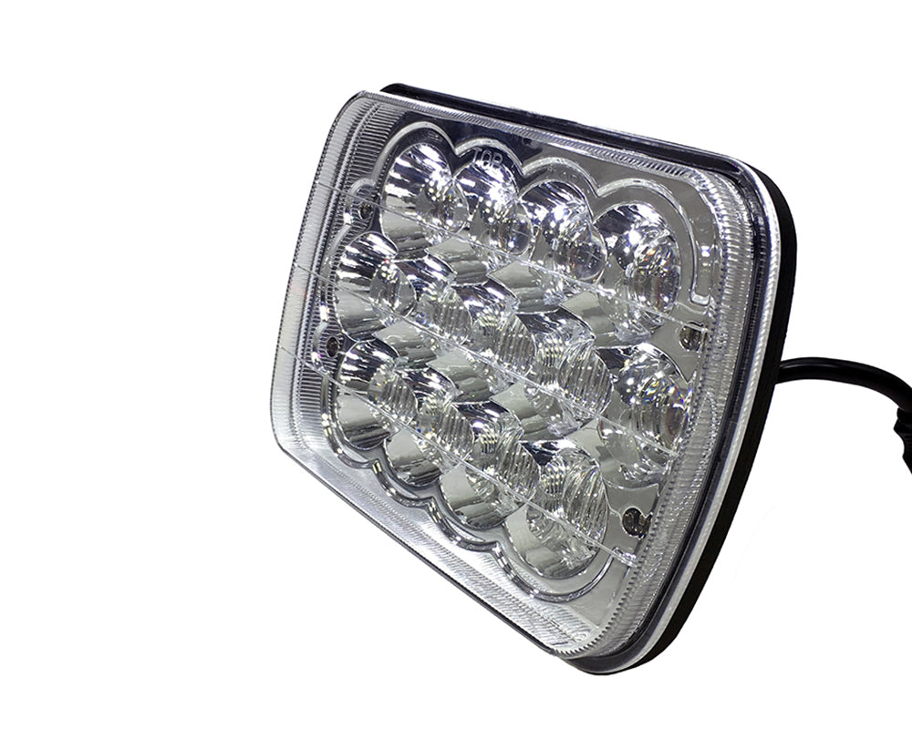 Quake LED Headlight 5x7 Inch Headlight 39 Watt High/Low Jeep YJ/XJ Tempest Series - QTE463 - Quake LED