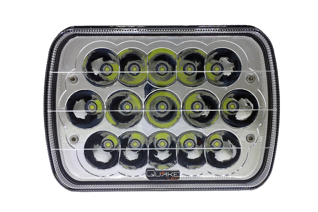 Quake LED Headlight 5x7 Inch Headlight 45 Watt High/Low Tempest Series Jeep XJ/YJ - QTE459 - Quake LED