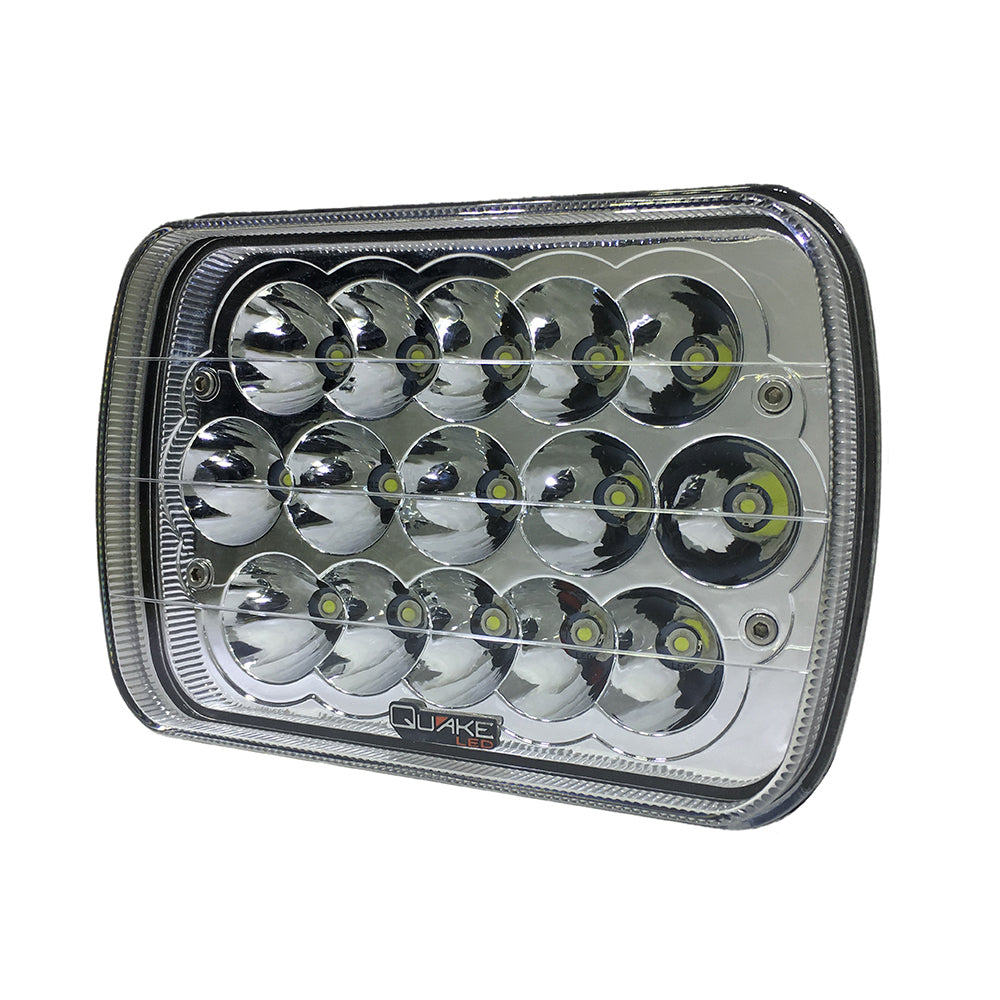Quake LED Headlight 5x7 Inch Headlight 45 Watt High/Low Tempest Series Jeep XJ/YJ - QTE459 - Quake LED