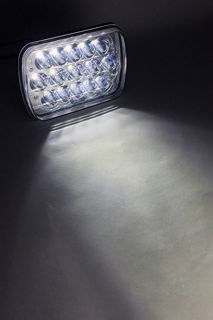 Quake LED Headlight 5x7 Inch Headlight 45 Watt High/Low Tempest Series Jeep XJ/YJ - QTE459 - Quake LED
