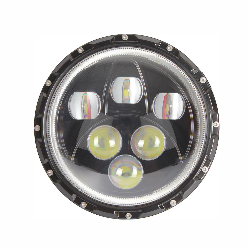 Quake LED Headlight 7 Inch Headlight 60 Watt High/Low White Full Halo Chrome Reflector Tempest - QTE460 - Quake LED