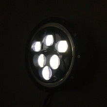 Load image into Gallery viewer, Quake LED Headlight 7 Inch Headlight 60 Watt High/Low White Full Halo Chrome Reflector Tempest - QTE460 - Quake LED