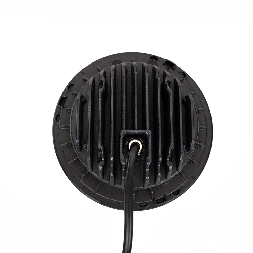 Quake LED Headlight 7 Inch Headlight 60 Watt High/Low White Full Halo Chrome Reflector Tempest - QTE460 - Quake LED