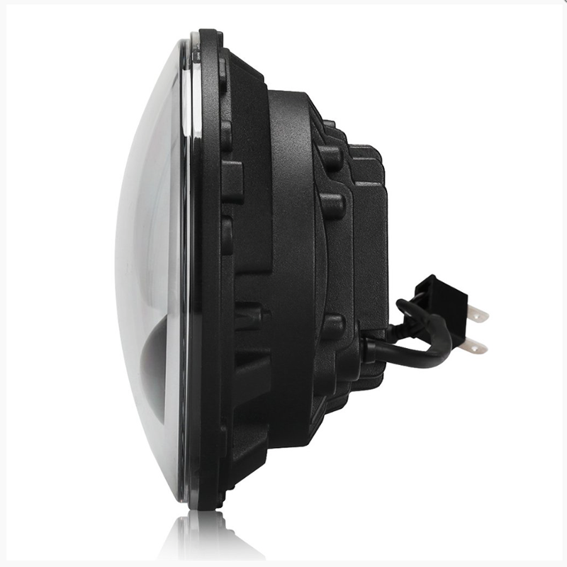 Quake LED Headlight 7 Inch RGB Accent Headlight High/Low RGB Full Halo Black Reflector Tempest - QTE555 - Quake LED