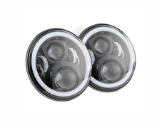 Load image into Gallery viewer, Quake LED Headlight 7 Inch RGB Accent Headlight High/Low RGB Full Halo Black Reflector Tempest - QTE555 - Quake LED
