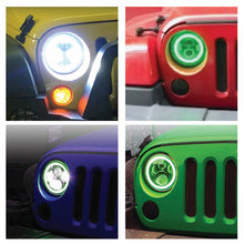 Load image into Gallery viewer, Quake LED Headlight 7 Inch RGB Accent Headlight High/Low RGB Full Halo Black Reflector Tempest - QTE555 - Quake LED