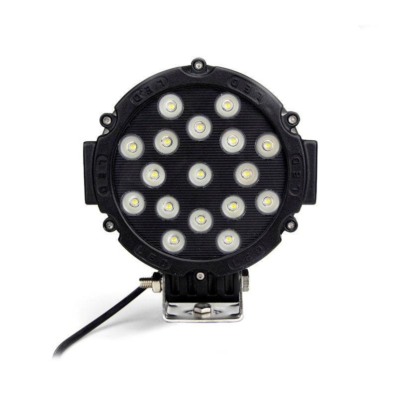 Quake LED Work Light 7 Inch Work Light 51 Watt Spot Red Housing Aftershock Series - QAF361 - Quake LED