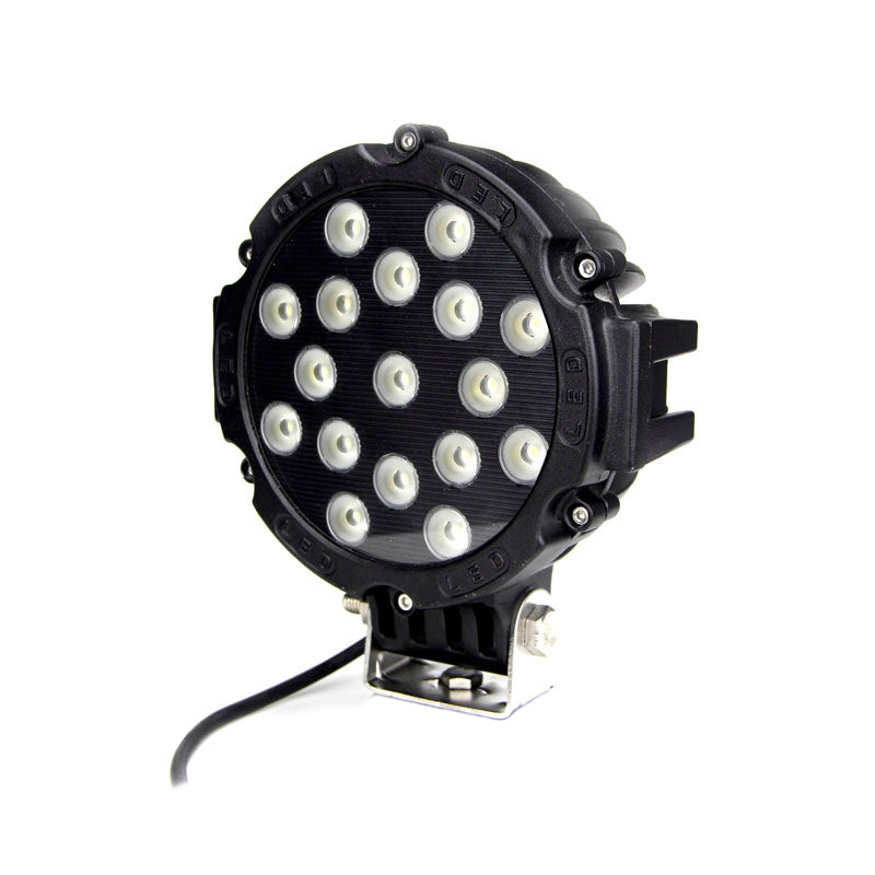 Quake LED Work Light 7 Inch Work Light 51 Watt Spot Red Housing Aftershock Series - QAF361 - Quake LED