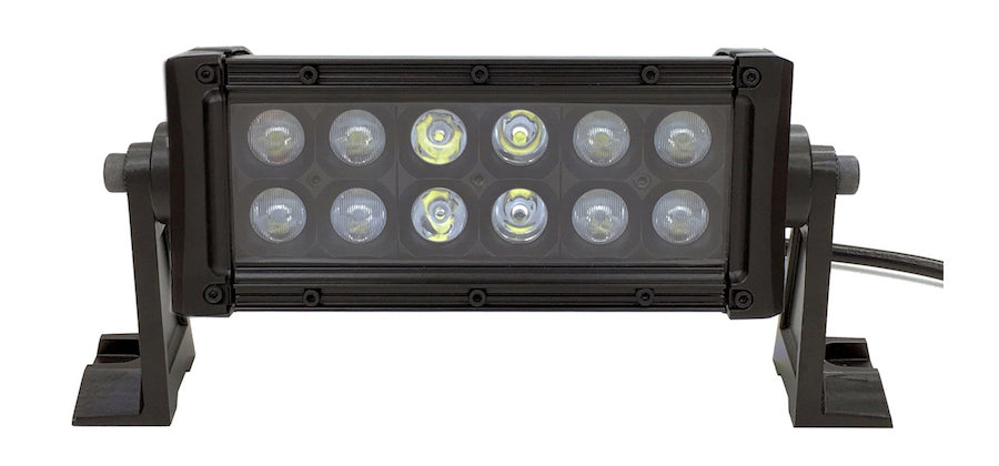 Quake LED Light Bar 8 Inch LED Light Bar Dual Row 36 Watt Combo Ultra Blackout - QUU578 - Quake LED