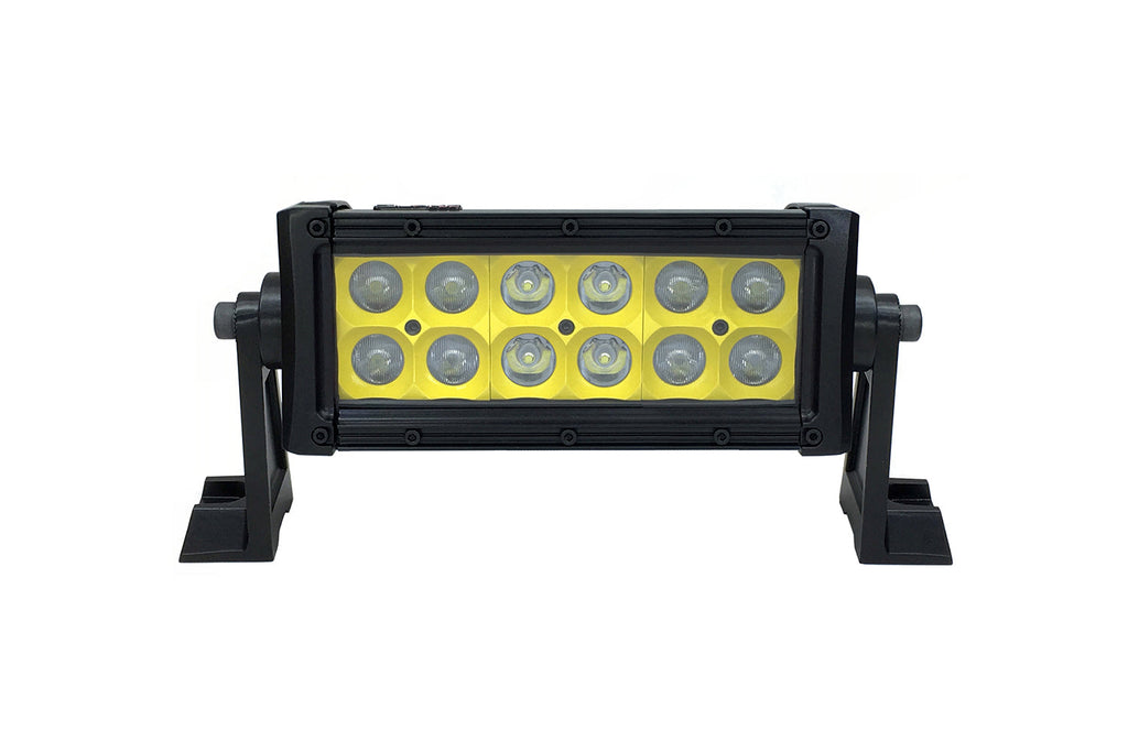 Quake LED Light Bar 8 Inch LED Light Bar Dual Row 36 Watt Combo Yellow Reflector Ultra Color Series - QUU606 - Quake LED