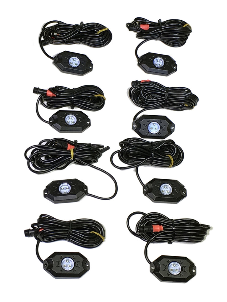 Quake LED Underbody Light Kit 8 Piece RGB Accent Rock Lights (Controller Not Included) Quad Lock - QTL924 - Quake LED