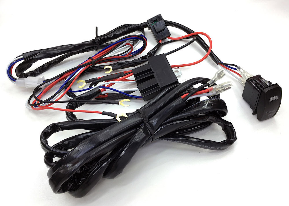 Quake LED Off-Road Light Wiring Harness Connector Dual Color Magma Light Bar Wire Harness HD 14 Gauge - QWH105 - Quake LED