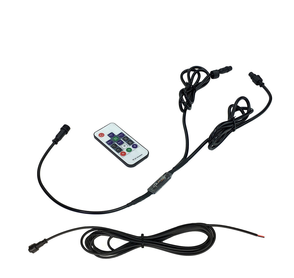Quake LED Whip Light Remote Controller HD RGB Whip Dual 316 Effects RF Controller 11 Inch Power Side - QW855 - Quake LED