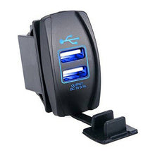 Load image into Gallery viewer, Quake LED Rocker Type Switch Illuminated USB Ports - 2 Pin Blue - QRS704 - Quake LED
